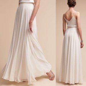 Anthro Jenny Yoo Collection White Maxi Skirt